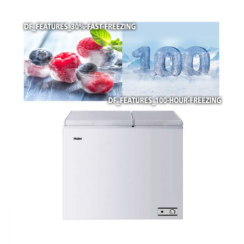 Haier Double Door Deep Freezer 320 Liter HDF320 White(Only For
